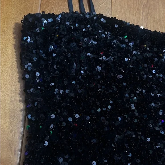 Forever 21 Sequins Mini Dress Size M Stretch Festive Holiday Party Cocktail GNO - Picture 3 of 10